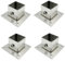 Yuqim Pfostensockel, quadratische Pfostenhalterungen, Pfostenträger aus robustem Edelstahl, Pfostenstützen für Holzzaun, Geländer, Pfostenhalter (2,5 x 2,5 cm), 4 Stück