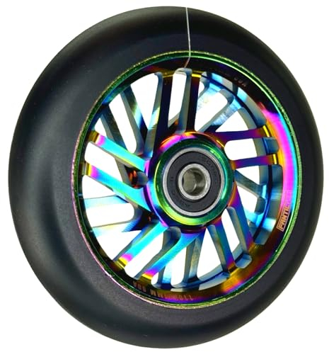 Fantic26 Blade Hollow Stunt Scooter Rolle I Trick I Tret I Kinder I Roller I Wheel I 110mm I ABEC-11 I Schnell I Leise I Freestyle Rainbow Neochrome