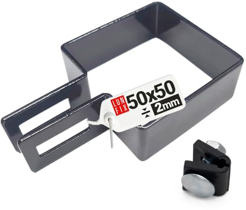 Collier de serrage de clôture - Rectangulaire - Carré - 50 x 50 mm - Graphite