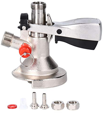 Beer Barrel Coupler, gs/8 a Type Beer Keg Coupler G5/8 Stainless Steel Beer Keg Tap Distributor Beer Keg Coupler A Couple Coupler with Relief Valve Wine Accessory