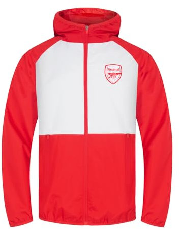 Arsenal FC Official Football Gift Boys Shower Jacket Windbreaker White 10-11 Years