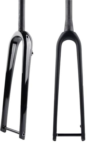 MAYANGYANG Suspension Forks 700C Gravel Road Bike Full Carbon Fibre Cyclocross Travel Flat Disc Brake With Thru Axle Front Fork Hard Straight Tapered Mtb Forks(Straight gloss)