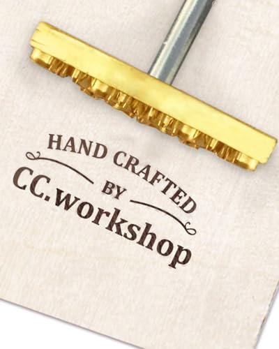 Branding Irons Personalized Custom Wood Burning Stamp with Handle for Food Coconut Leather Branding Iron Heat Stamp for Handcrafted Design (1.5inch/3.81cm)