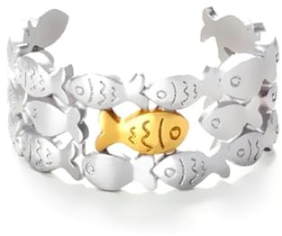 Gu Feng Einfache Persönlichkeit Gold Fisch Ring Öffnung kreativer süßer und süßer Fisch Ring Schmuck