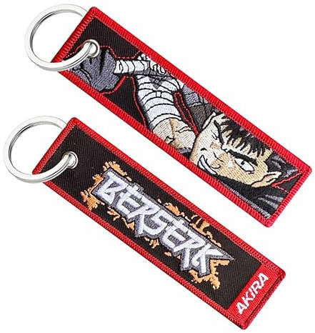 Genérico Anime Guts Berserk Schlüsselanhänger, Motorrad, Auto, Rucksack, Schlüssel, Schlüsselanhänger für Motorradfahrer, origineller Schlüsselanhänger aus Manga-Stoff, orange, 12 x 3