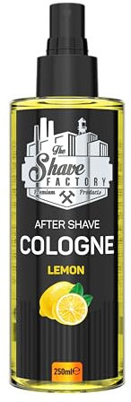 The Shave Factory 250ml. Lemon After Shave Cologne - A Fragrant Essence For Flawless Care After Shaving for a Long-lasting Sensation of Freshness and Comfort