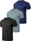 HovSiyla 3 Pack Running T Shirts Men Sport Tops Dry Fit Moisture Wicking Athletic Breathable Short Sleeve Workout Shirts Black Grey Navy X-Large