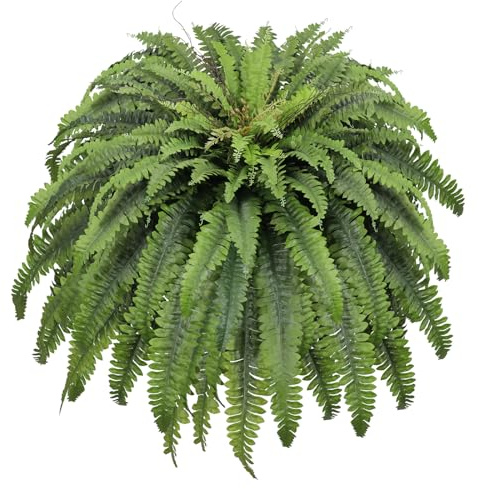 Galebeiren 50 Fake Ferns Artificial Plants Large, 98 Fronds Artificial Ferns for Outdoors and Indoors, Suitable for Planter Garden Porch Office Decor