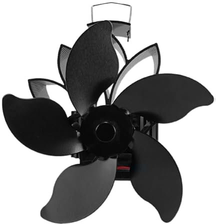 Ventilateur de poêle à bois non électrique – Ventilateur de cheminée non électrique | 5 feuilles Eco Silent Pellet Ventilateur pour poêle à bois cheminée chauffage