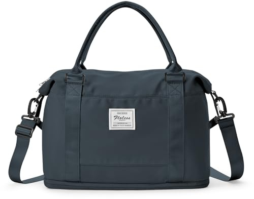 WEPLAN Sports Gym Bag Womens Cabin Bag 40x20x25 for Ryanair Airlines Underseat Travel Bags with Shoes Compartment Weekend Overnight Bags Hospital Carry on Hand Luggage Holdall,Slate Gray
