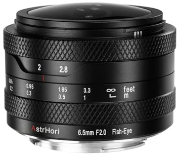 AstrHori 6.5mm F2.0 APS-C 192° Ultra Wide Circular Fisheye Lens Manual Focus Lens for Fuji X Mount Mirrorless Cameras X-E1,X-E2,X-E3,X-H1,X-T1,X-T10,X-T2,X-T3,X-T4,X-T20,X-T30,X-A10,X-A2,X-A3