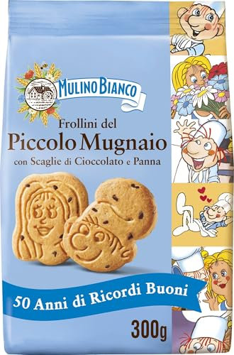Mulino Bianco Frollini del Piccolo Mugnaio con Scaglie di Cioccolato e Panna, Edizione Limitata, 300 g