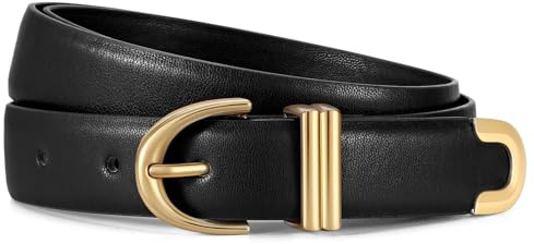 JasGood Damen Ledergürtel für Jeans Hosen mit Mode Goldschnalle Damen Taillengürtel