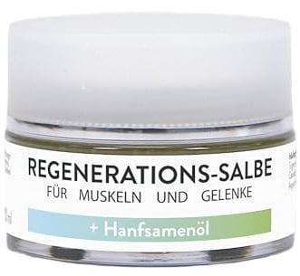 Regenerations-Salbe für Muskeln und Gelenke mit Hanfsamenöl Gel 50 ml | Hanfcreme Sport Creme für Muskel und Gelenk | Wirkt leicht kühlend | Schnell einziehend | Extra Stark Hochdosiertes Hanf Gel