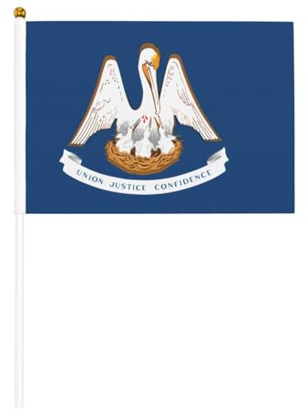 Louisiana-Flagge, bedruckt, Handflaggen, 14 x 20,8 cm, 10 Stück