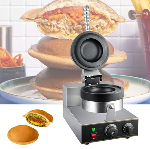 Machine à hamburger, machine à hamburger électrique UFO, presse à hamburger, avec poignée rotative à 180°, poêle antiadhésive 50-300°C, chauffage double face, machine à hamburger à glace for usage dom