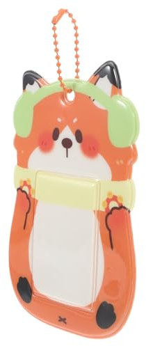 KONTONTY Porte Carte Photo PVC Design de Renard Étui pour Carte Identité et Badge Accessoire pour Étudiants et Pendentif pour Sac