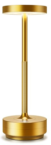 SLSMD Tischlampe IP54 Led Outdoor Lampe 5000mAh Akku Camping Schreibtischlampe Aufladbar Touch Dimmbar in 3 Farben Tischleuchte (Golden)