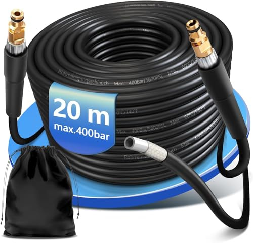20m Hochdruckschlauch mit Quick Connect-Anschluss, Hochdruckreiniger Schlauch Geeignet für Kränzle Kärcher K2 K3 K4 K5 K6 K7, Hochdruckreiniger Zubehör Ersatzschlauch Verlängerungsschlauch Ersatzteile