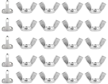 25 Pcs Wing Nuts M4, Stainless Steel Hand Twist Tighten Butterfly Wingnuts Fasteners Hardware for DIY