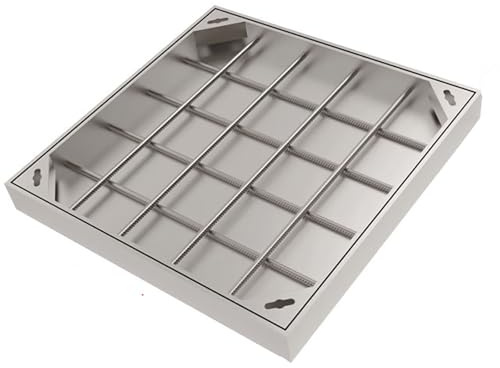 Tapa para Arqueta Cuadrada, Tapas Invisibles de Acero Inoxidable 304 para Tanque Séptico, Sumidero Terraza, Fáciles de Revisar(40x40 cm/15.7x15.7 in)