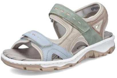 Rieker Damen Klassische Sandalen 68866, Frauen Sandalen,Sommerschuhe,Freizeitschuhe,offene Schuhe,Strandschuhe,Multi (94),37 EU / 4 UK