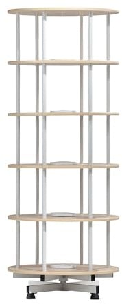 kaiserkraft | Ordner-Drehsäule | Ø 800 mm, 5 Etagen, Dekor Buche
