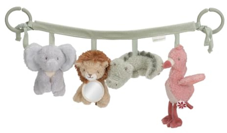 Little Dutch Kinderwagenkette mit Figuren - Spielzeug zum Aufhängen für Kinderwagen und Babyschale - für Babys ab der Geburt - Unisex - Safari Friends - grün