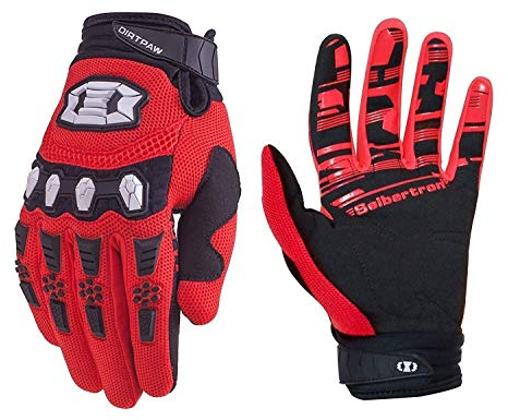 Seibertron Jugend/Kinder rutschfeste Fahrrad Bicycle Cycling/Radsport Racing Mountainbike RadsportHandschuhe für BMX MX ATV MTB Motorrad Motocross Motorbike Touch Screen Gloves Red L