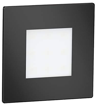ledscom.de LED Treppenlicht/Wandeinbauleuchte FEX für innen und außen, eckig, schwarz, 85 x 85mm, warmweiß