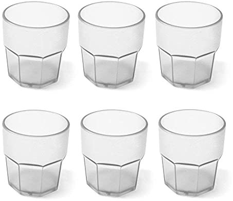 omada Design Satz von Wassergläser aus Kunststoff, Fassungsvermögen von 30 Cl. Sie sind ideal für Getränke oder Long Drinks, Spülmaschinenfest, Made in Italy, Stapelbar, Linea Unglassy, Transp Farbe