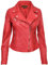 Giacca in Pelle da Donna Rosso Giacca in Vera Pelle Stile Motociclo Classico S