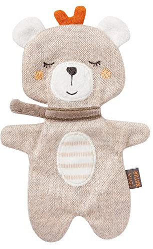 Fehn 052169 Knister-Teddy fehnNATUR – Activity-Rascheltier mit Bio-Baumwolle (kbA) zum Greifen, Spielen & Geräusche erzeugen – idealer Begleiter für Babys und Kleinkinder
