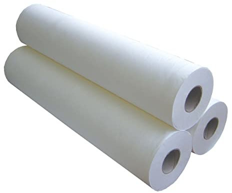 LPM - Drap D'examen Lisse Pure Ouate Blanche - Largeur 50 cm - 3 Rouleaux