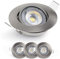 EMOS LED Einbaustrahler 230V, 5W / 450lm, 50° schwenkbar, Deckenspots warmweiß 3000k | Einbaustrahler LED Spot flach 68mm Lochmaß | Set mit 3 Stück LED Spots 230V, Einbauleuchten rund (Farbe silber)
