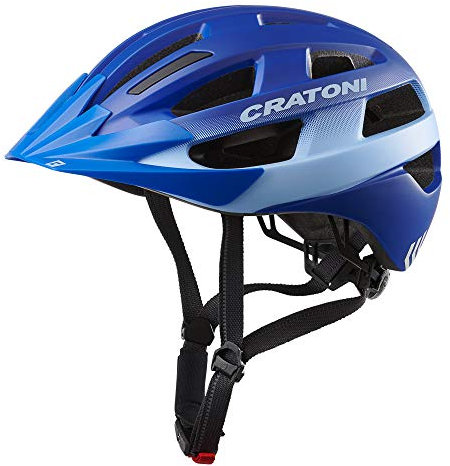Cratoni Velo-X Leichter Allroundhelm Fahrradhelm Inlinerhelm mit Rücklicht (blau, M/L (56-60 cm))