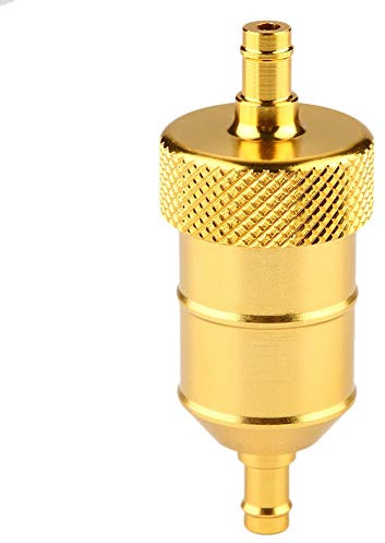 Filtro carburante universale per moto KIMISS, detergente per filtro olio sostituzione per Benzina riutilizzabile in alluminio 8 mm(d'or)