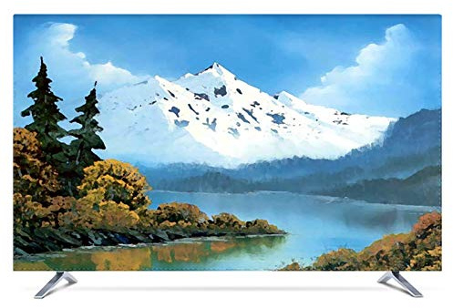 NAKAN Dust-proof TV Cover 22-80 Universal Protector for Flat Curved Screens Polyester Landscape Print Indoor Modern Televisions Cover(Color:mountain,Size:48in)