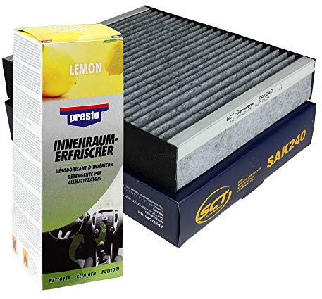 QR-Parts Set 85563375 157110 SAK 240 SCT Innenraum-Filter 240+Presto Fresh Lemon Duft