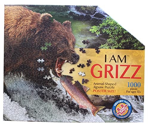 Madd Capp 887000 Animal Shape Puzzle, Contour Puzzle, Grizzly Bear, 1000 Pieces, for Adults and Children from 12 Years, Multicoloured/Sea Waves (Ocean Tides)