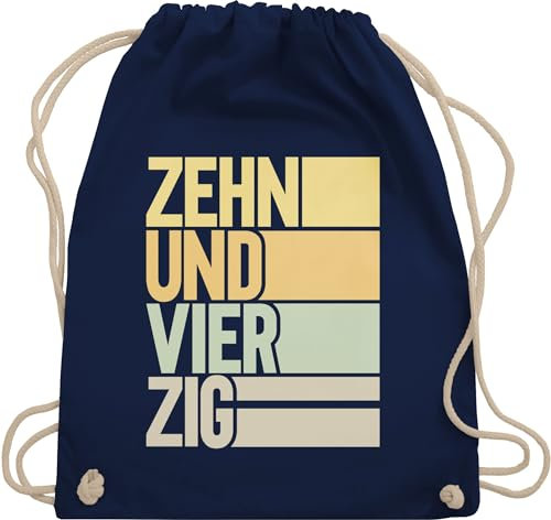 Turnbeutel Rucksack - 50. Geburtstag - Zehnundvierzig - Unisize - Navy Blau - 50 geschenkverpackung zum 50er geschenk 50igsten mann 50ziger geschenkartikel 50ten spaßgeschenk fuenfzig geschenke