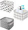3 Pieces Small Fabric Storage Baskets, Waterproof Bathroom Storage Baskets Collapsible Square Storage Boxes with Handles Shelf Basket Organizer Bins for Bathroom Makeup Cupboards Kitchen