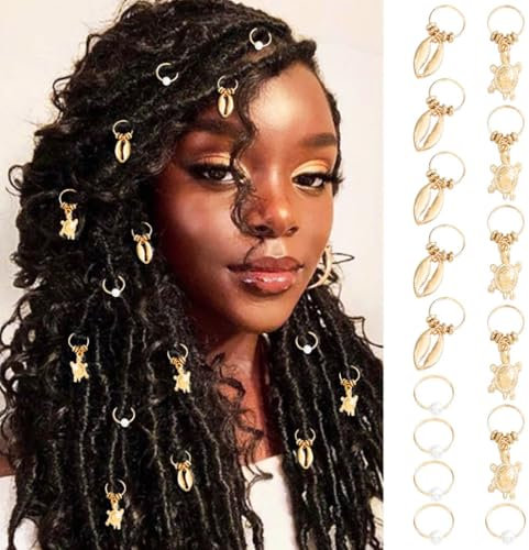 Formery Muscheln, Haarschmuck, Zöpfe, goldfarben, Muschelzopf, Schildkröte, afrikanische Loc, Zubehör für schwarze Frauen (Muschel)