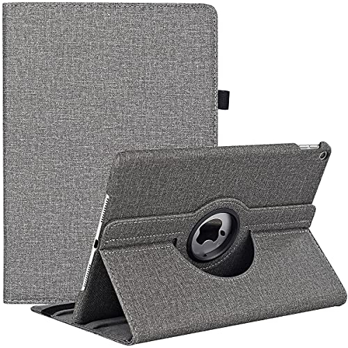Funda para iPad Air 2/Air 1/iPad de 9,7 pulgadas 2018/2017 (5/6ª generación), funda protectora ajustable de 360 grados con visión multiángulo y función automática de sueño/despertar (A-Gris)