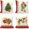 Cirzone Kissenbezug Weihnachten 40x40 cm 4er Set Weihnachtskissen Weihnachtsbaum Weihnachtsstrümpfe Schachtel Kissen Weihnachtsdeko Weihnachten Dekoration für Home Sofa Schlafzimmer