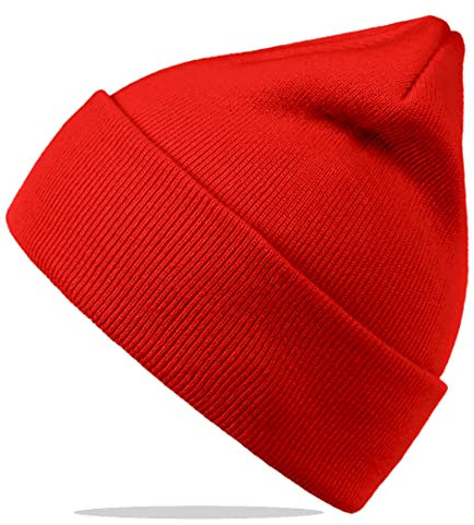 Van Der Rich ® - Weiche und Warme Strickmütze für Herren und Damen (R-Rot, One Size)