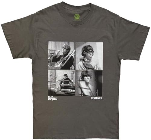 The Beatles T Shirt Revolver Montage Band Logo Official Mens Black