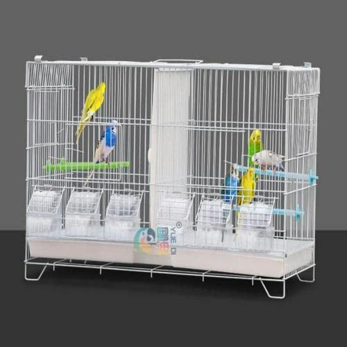 Vogelkäfig für den Innen- und Außenbereich, Metall, für Wellensittiche, Papageien, Finken, untrennbar, Kanarienvögel, mit Trennnetz, Schublade, mittelgroß und klein, 60 x 26 x 39,5 cm
