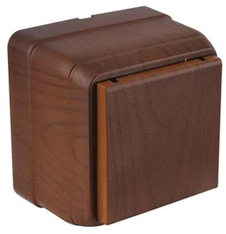 Aufputz Schuko Steckdose mit Klappdeckel Holzfarben · Walnuss Imitat (Walnussfarben) · IP20 · Mutlusan · AP Serie Bron