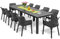 ML Furniture Ltd Garten-Essgarnitur Julie + Eva, Gartenmöbel Set für 10 Personen, Tisch und Stühle, Gartenlounge, Terrassenmöbel Farbe: Graphit